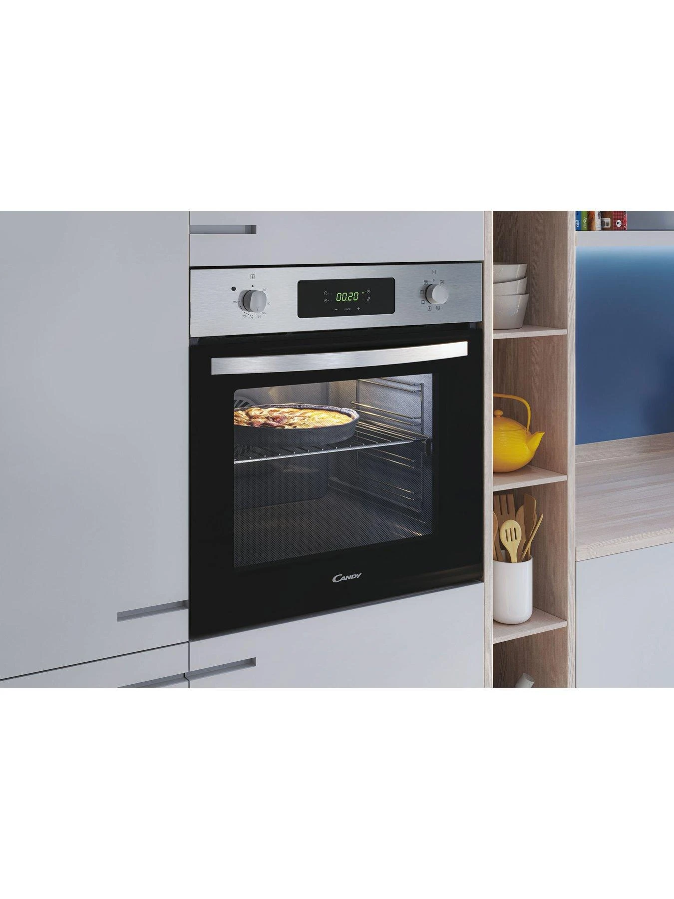 Candy FIDCX615 Built In 70 Litre, Multi-Function Oven With Aquactiva System - Black Glass With Stainless Steel - Image 5