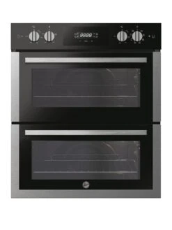 Hoover H-OVEN 300 HO7DC3UN308BI Double Oven With Hydro Easy Clean - Black Glass With Stainless Steel