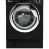 Hoover H-WASH HBWS 49D3ACBE/80 9kg Load, 1400 Spin Integrated Washing Machine - Black With Chrome Door