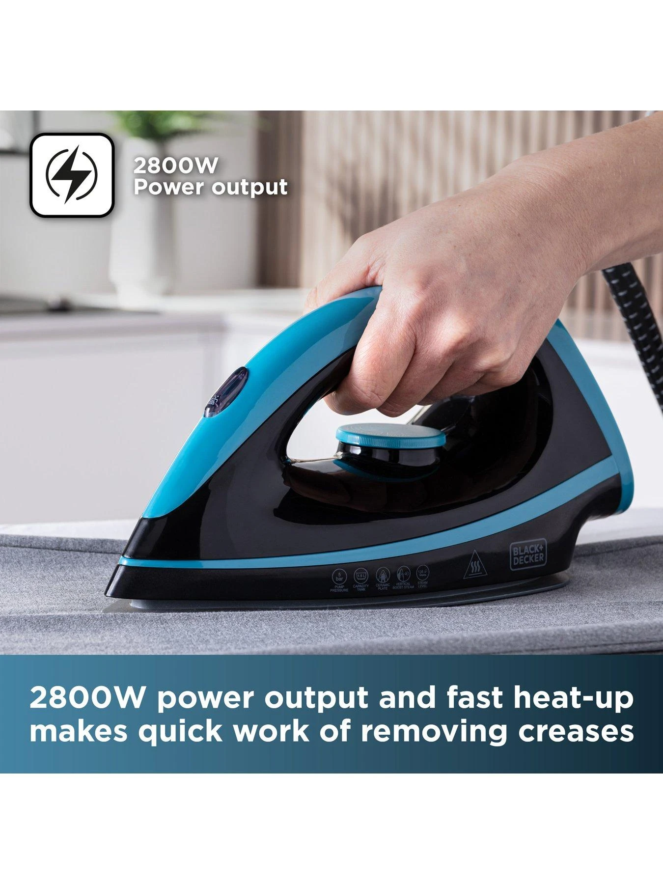 Black & Decker 2800W Steam Station - Aqua - Image 3