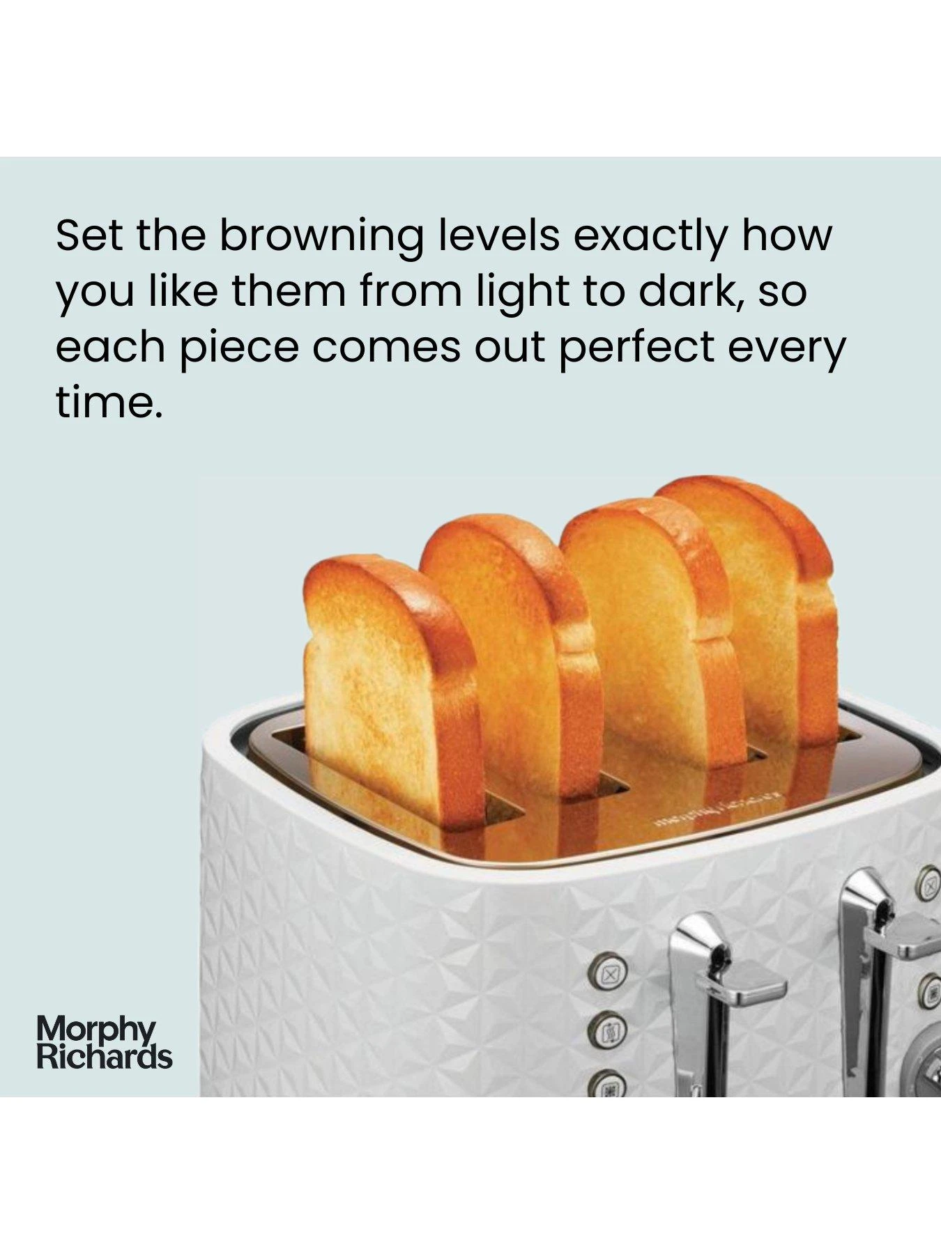 Morphy Richards Vector 248134 4-Slice Toaster - White - Image 3