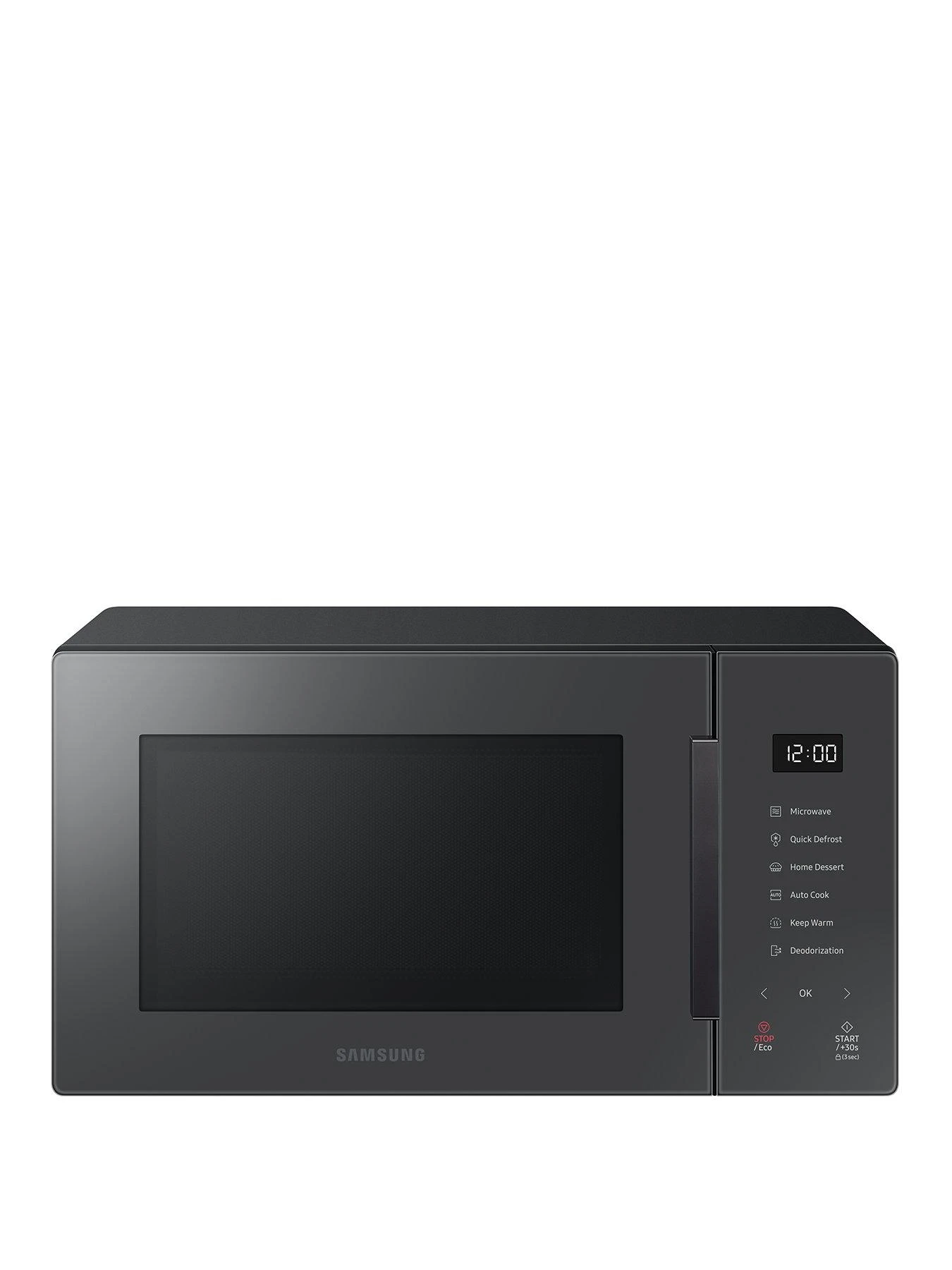 Samsung Glass Front MS23T5018AC/EU 23 Litre Solo Microwave - Charcoal