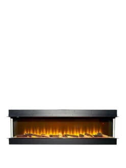 Adam Fires & Fireplaces Adam Sahara Electric Inset Media Wall Fire With Remote Control, 1500mm