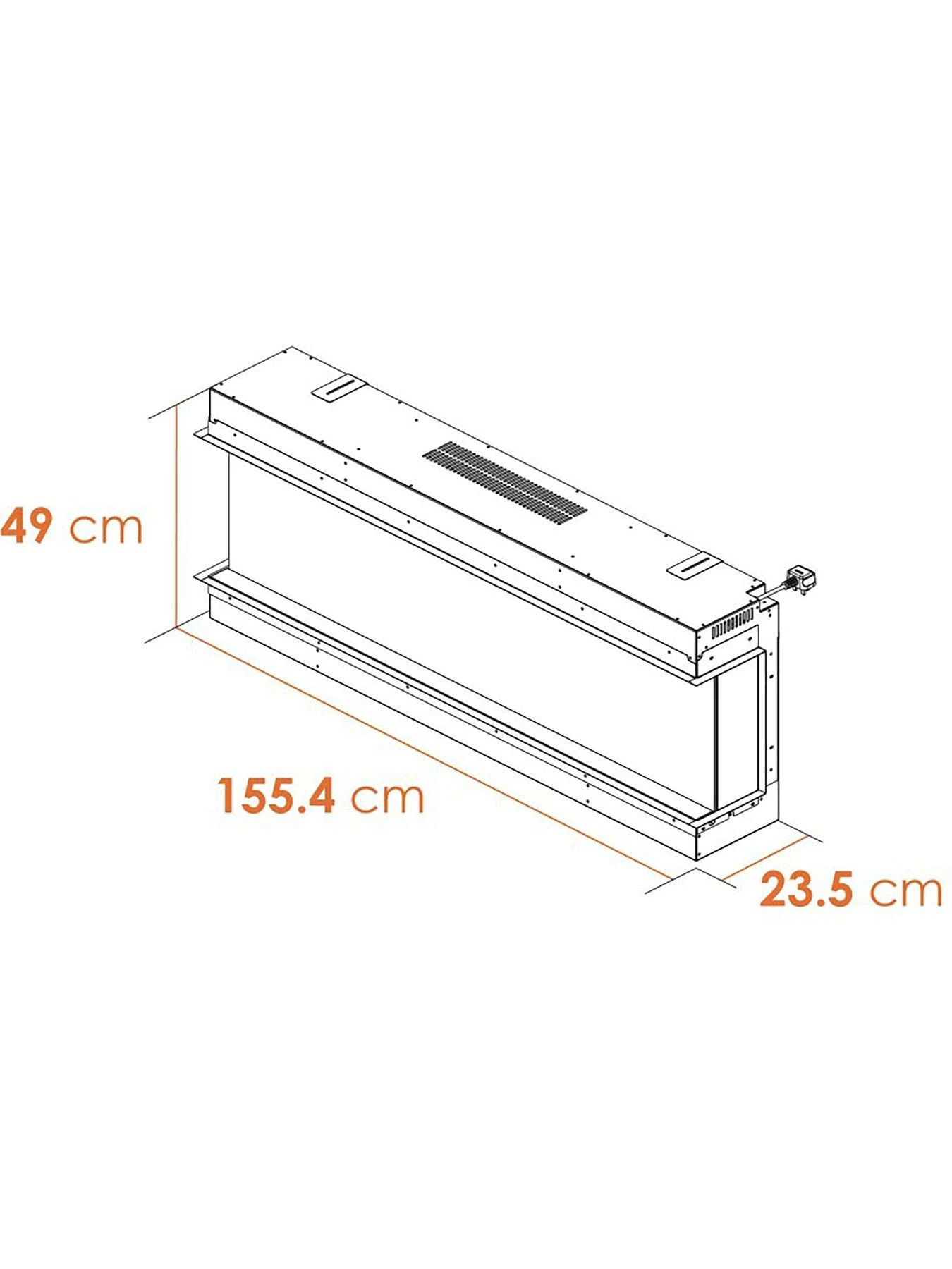 Adam Fires & Fireplaces Adam Sahara Electric Inset Media Wall Fire With Remote Control, 1500mm - Image 7
