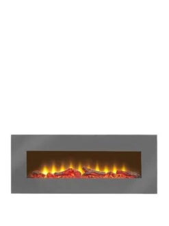 Adam Fires & Fireplaces Adam Sureflame WM-9505 Electric Wall Mounted Fire With Remote In Grey, 42 Inch