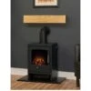 Adam Fires & Fireplaces Adam Oak Beam, Hearth & Stove Pipe With Bergen Stove In Charcoal Grey