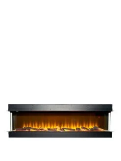 Adam Fires & Fireplaces Adam Sahara Electric Inset Media Wall Fire With Remote Control, 1000mm