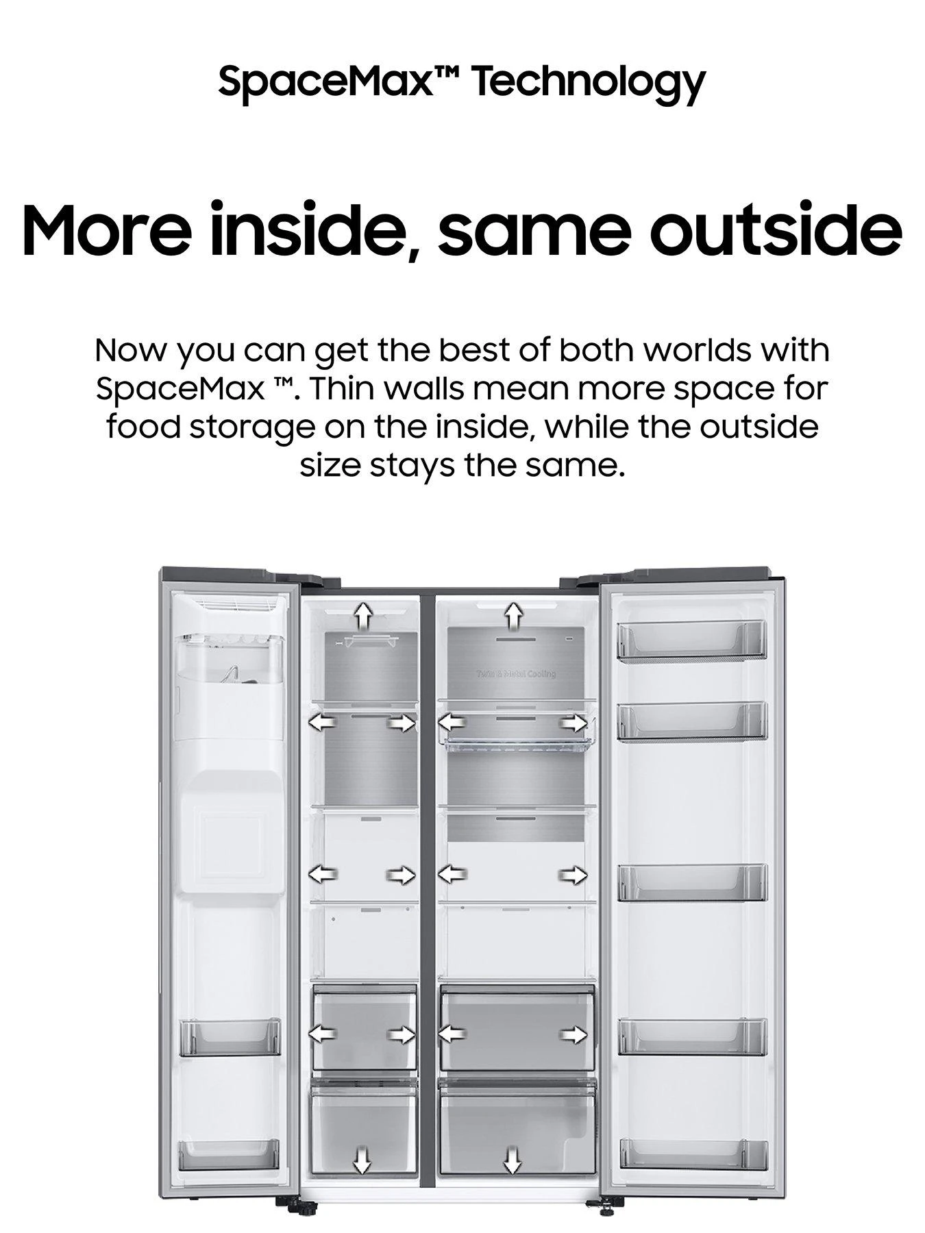 Samsung Series 8 RS68A884CSL/EU American-Style Fridge Freezer with SpaceMax™ Technology - C Rated - Silver - Image 4