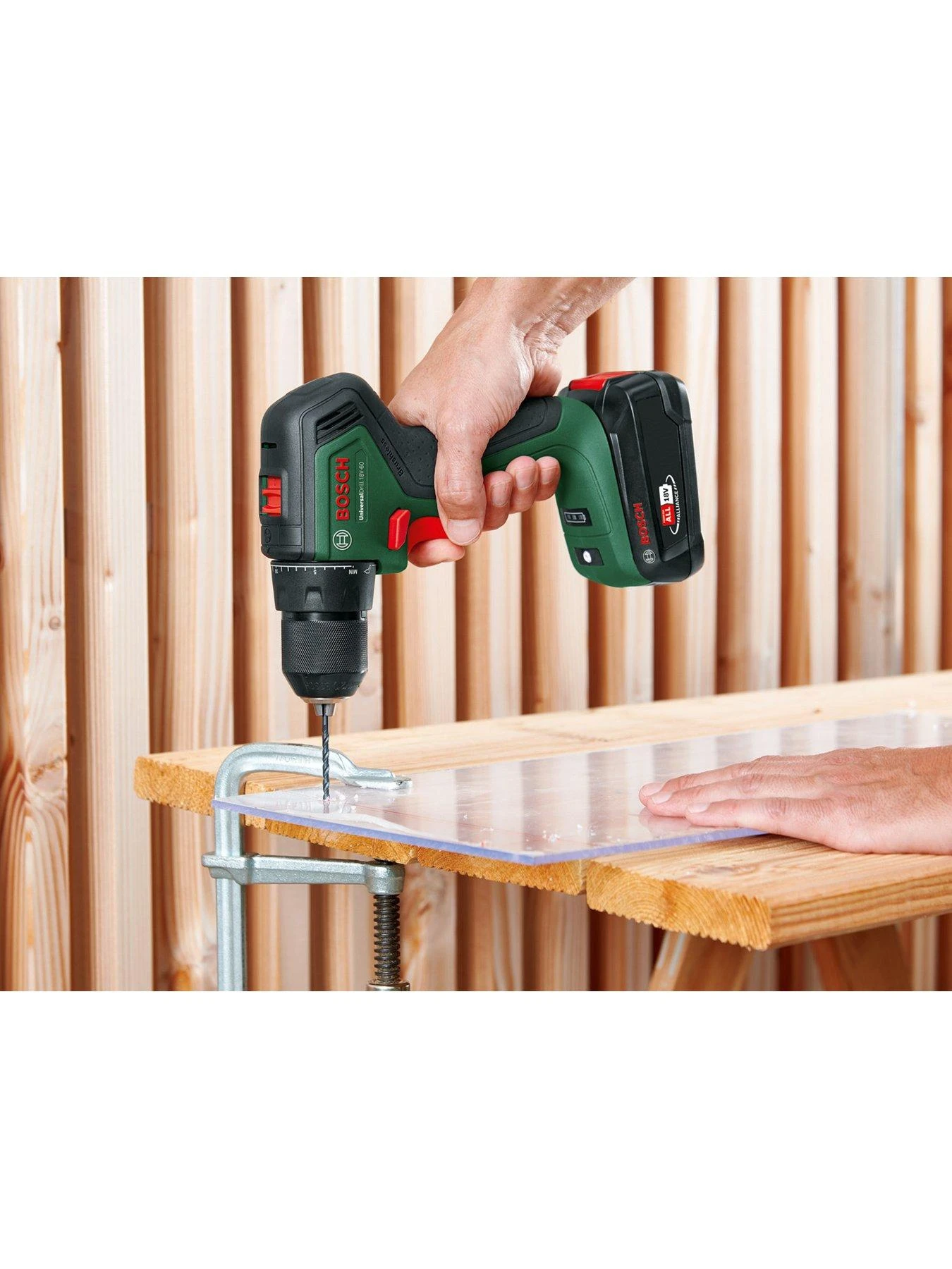 Bosch UniversalDrill 18V-60 Cordless 2-Speed Drill/Driver With 2x 2.0Ah Batteries and AL 18V-20 Charger - Image 3
