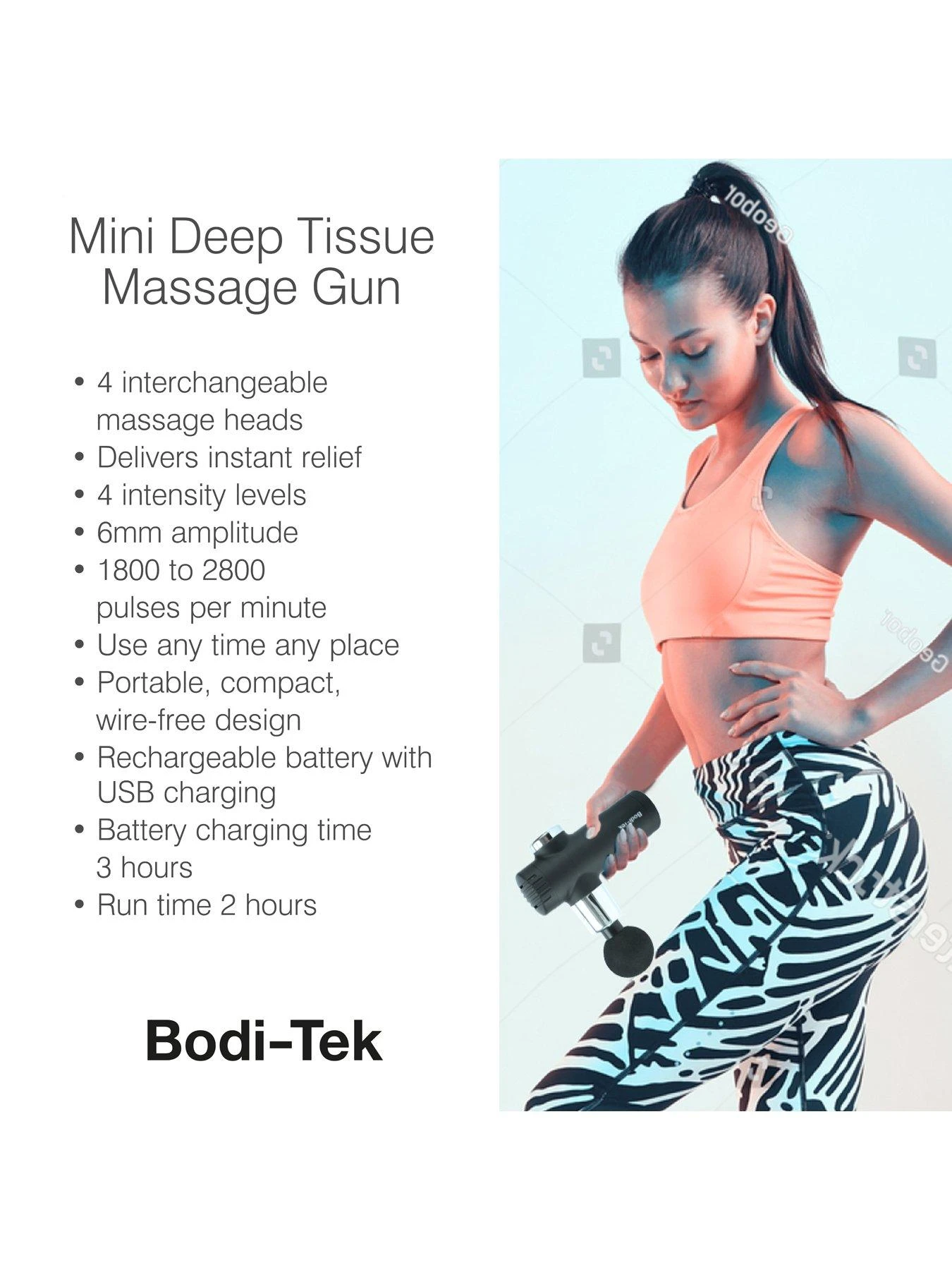 Bodi-Tek Compact Percussion Massage Gun - Image 4