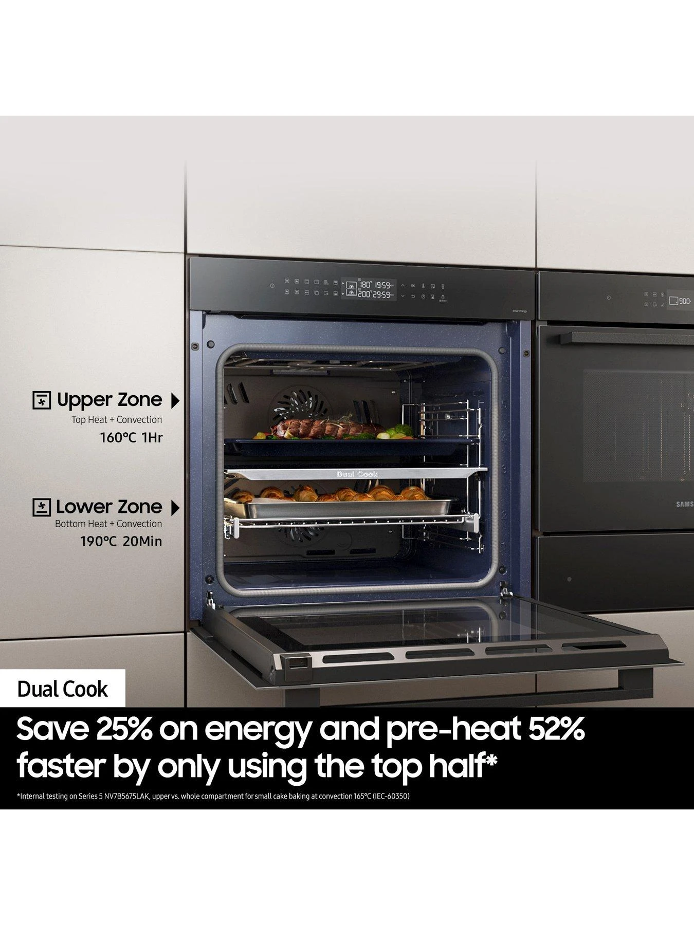 Samsung Series 4 Dual Cook NV7B44205AS/U4 Electric Smart Oven - Stainless Steel - Image 6