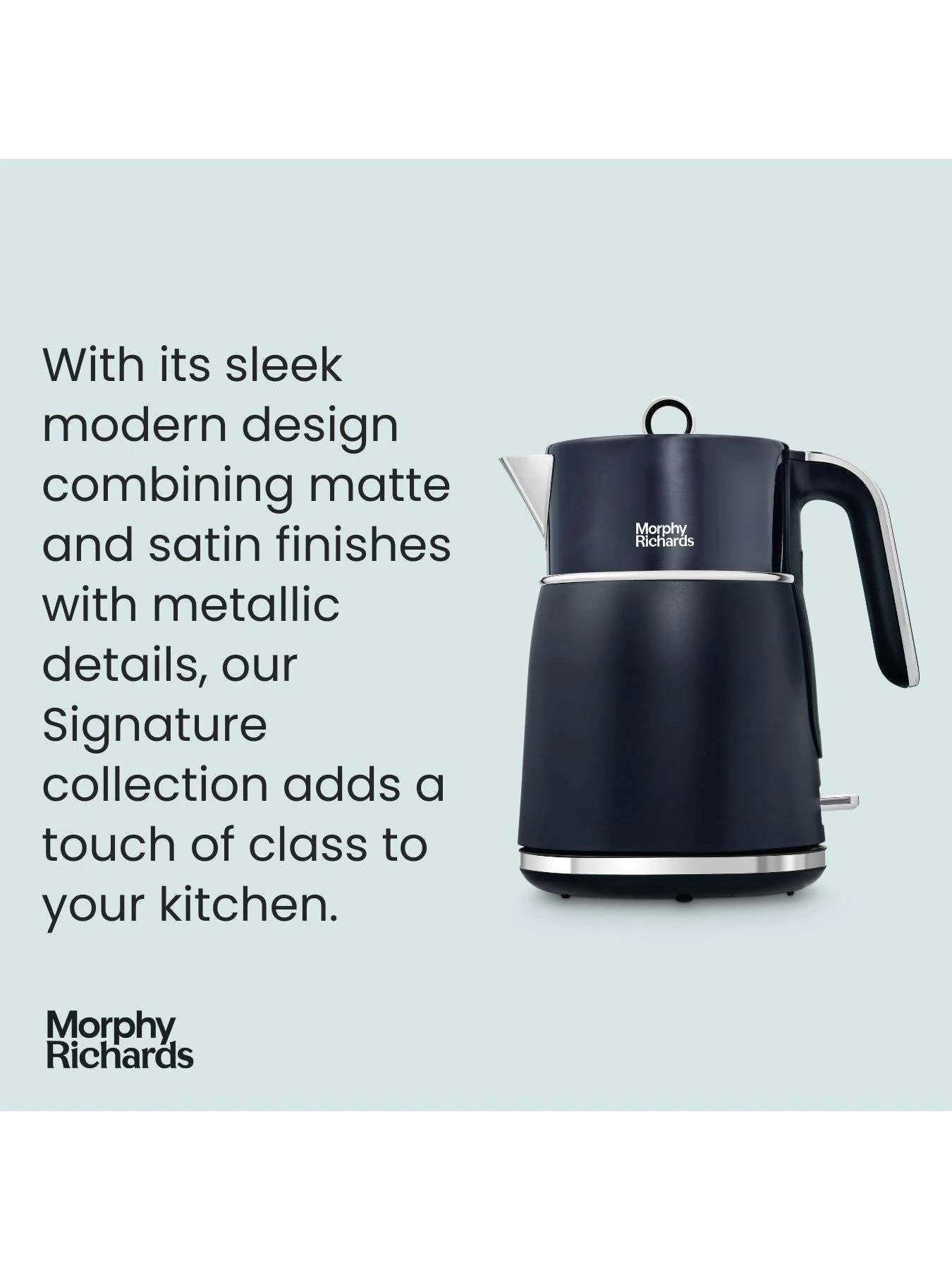 Morphy Richards Signature Matt Kettle Jug Kettle 3kW, Matt Midnight Blue - Image 3
