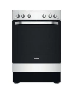 Hotpoint HS67G2PMX 60cm, Single Gas Cooker With Gas Hob - Inox