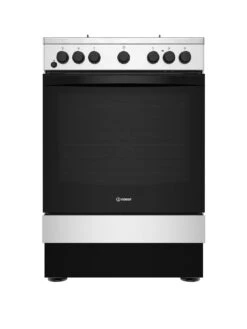 Indesit IS67G5PHX 60cm, Single Dual Fuel Cooker With Gas Hob And Electric Oven - Inox