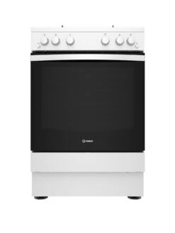 Indesit IS67G1PMW 60cm, Single Dual Fuel Cooker With Gas Hob - White