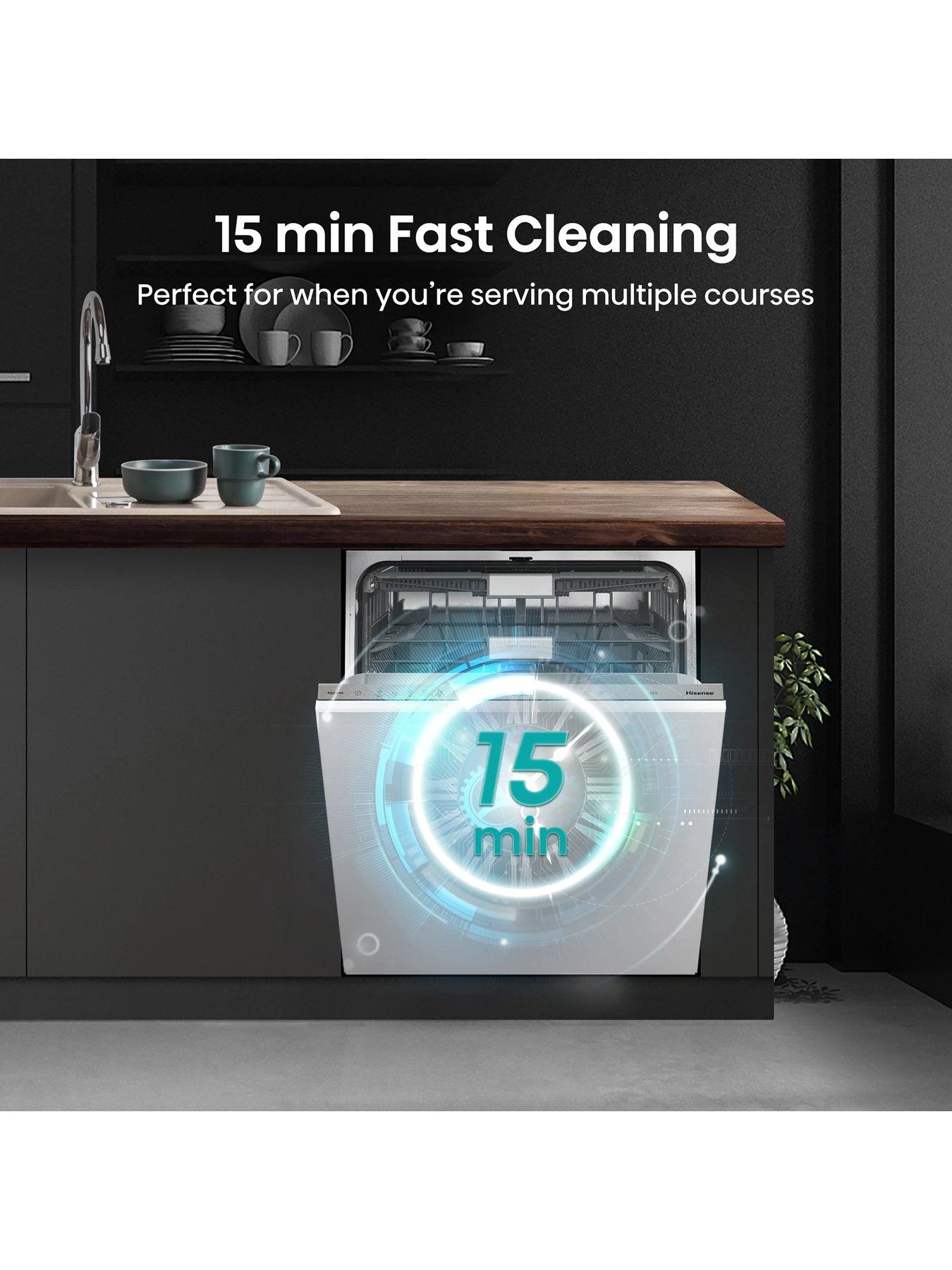 Hisense HV673C61UK Fullsize 16-Place Fully Integrated Dishwasher - Image 2