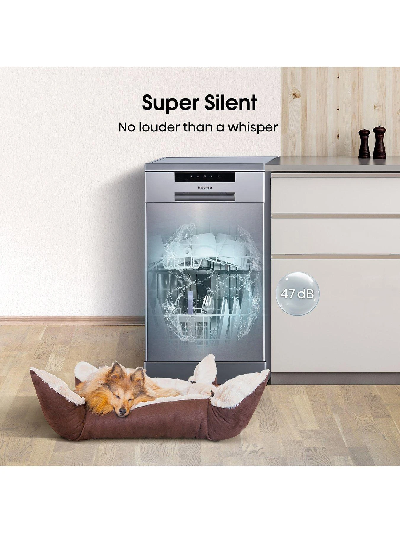 Hisense HS523E15XUK Slimline 30-Minute Quick Wash, 10 Place Dishwasher – Stainless Steel - Image 6