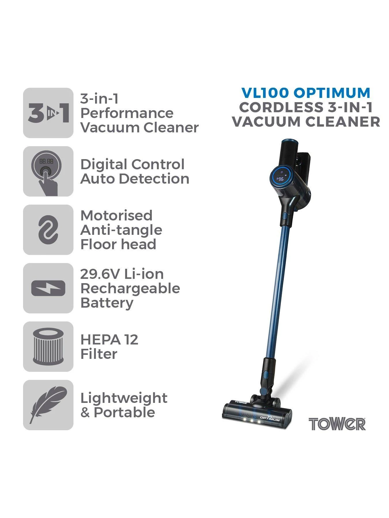 Tower VL100 Optimum Digital Anti-Tangle Vacuum Cleaner - Image 2