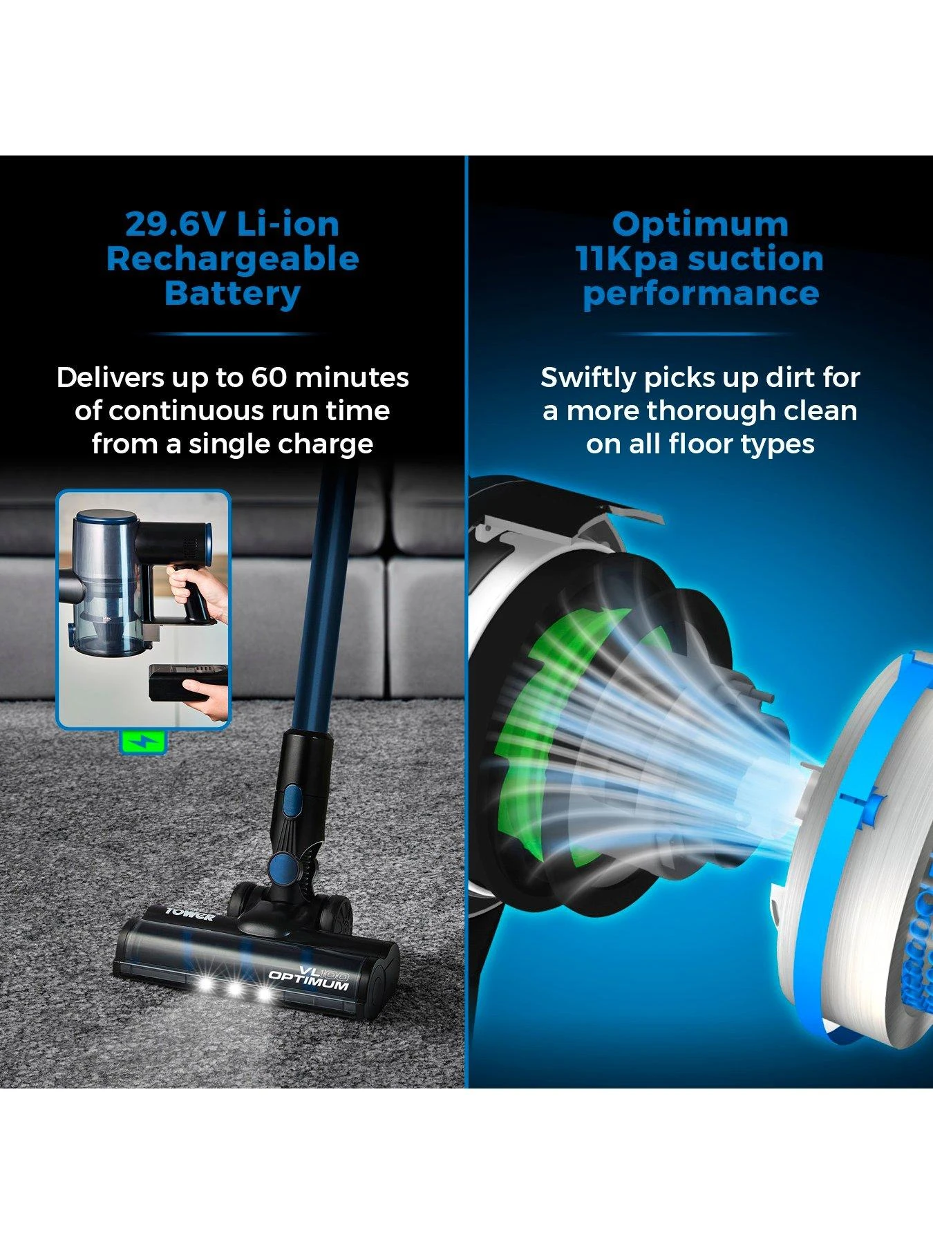 Tower VL100 Optimum Digital Anti-Tangle Vacuum Cleaner - Image 6