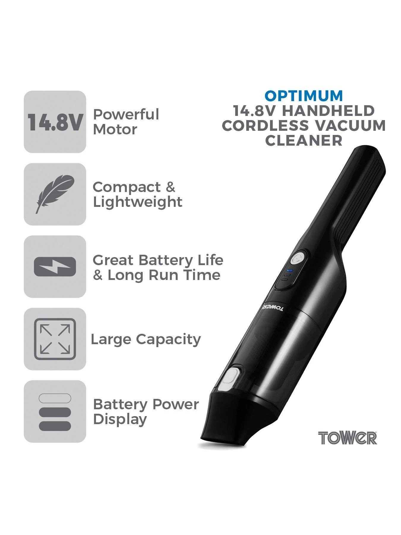 Tower Optimum 14.8V Handheld Vacuum Cleaner - Image 2