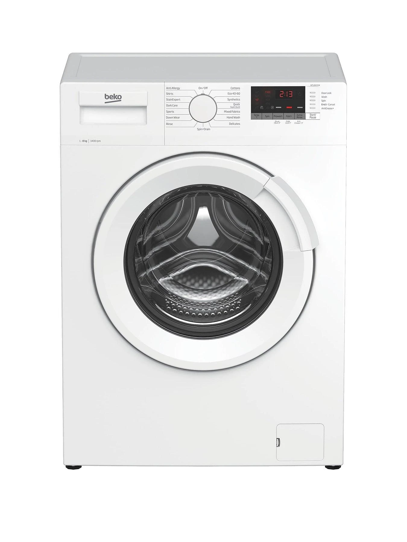 Beko WTL84151W 8kg Load, 1400 Spin RecycledTub Washing Machine - White