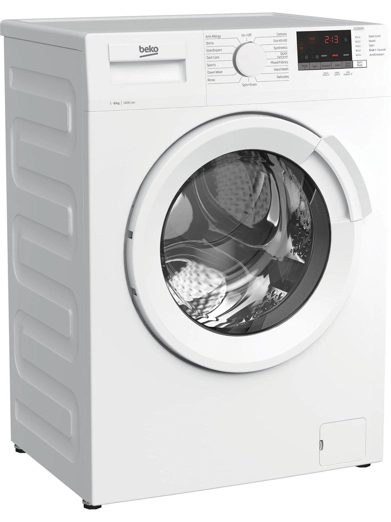 Beko WTL84151W 8kg Load, 1400 Spin RecycledTub Washing Machine - White - Image 2