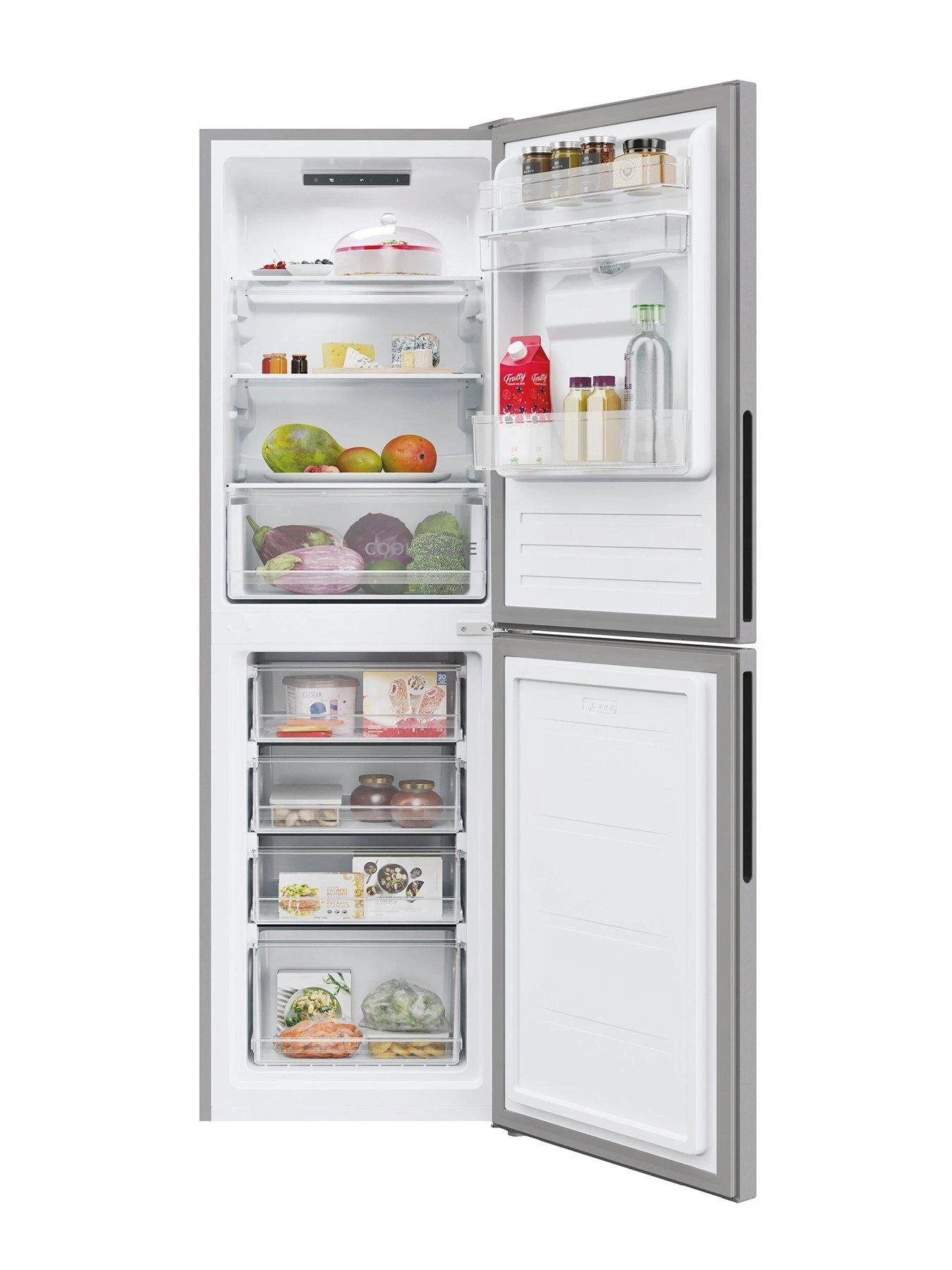 Hoover HOCT3L517FWSK 55cm Wide 50/50 Freestanding Low Frost Fridge Freezer With Water Dispenser - Silver - Image 2