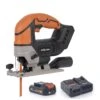 EVOLUTION R90JGS-Li 18V Li-Ion EXT Cordless Jigsaw With 1x 2Ah Battery & Rapid Charger