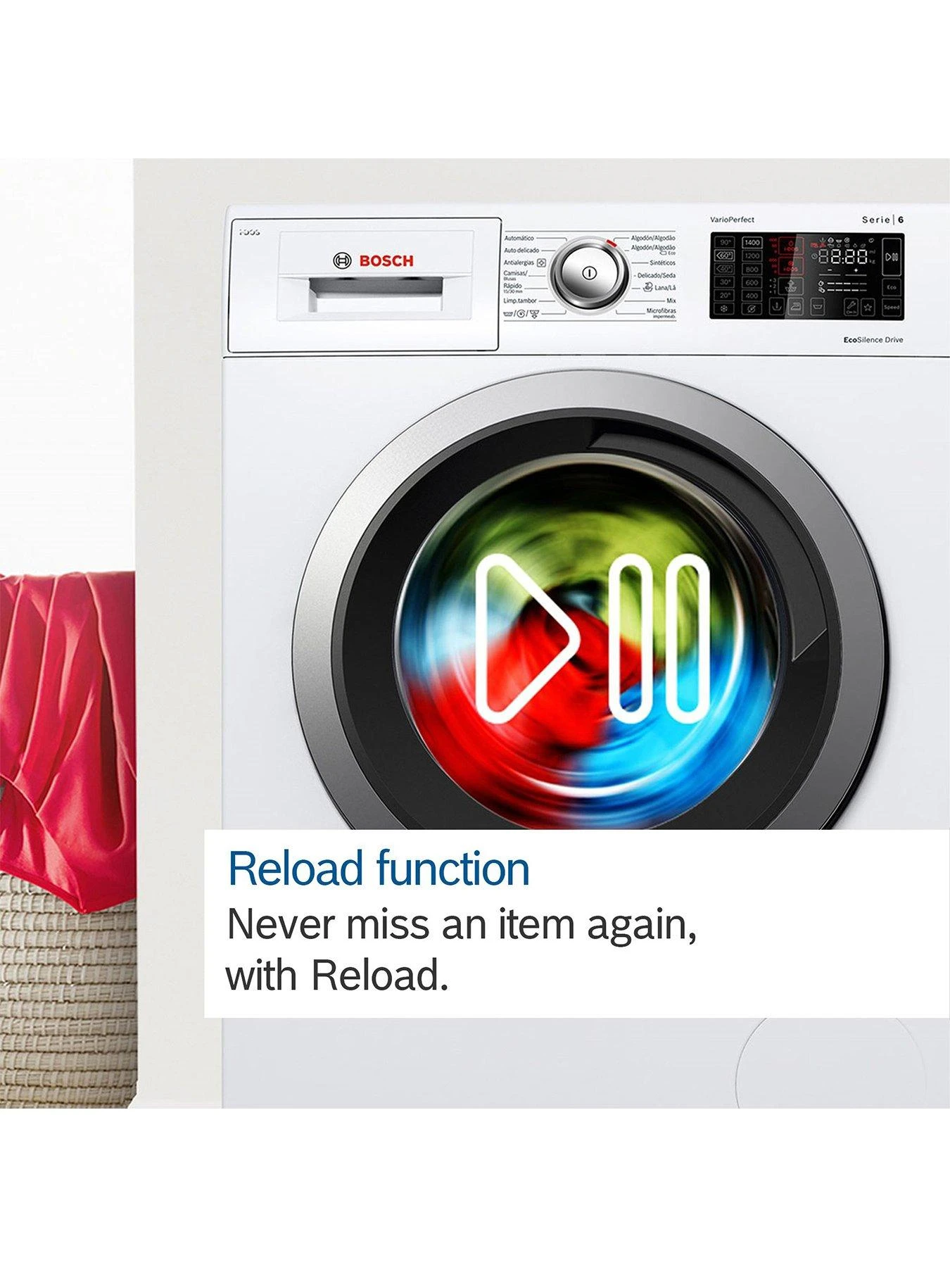 Bosch WAJ28002GB 8kg Load, 1400rpm Spin Freestanding Washing Machine - White - Image 4