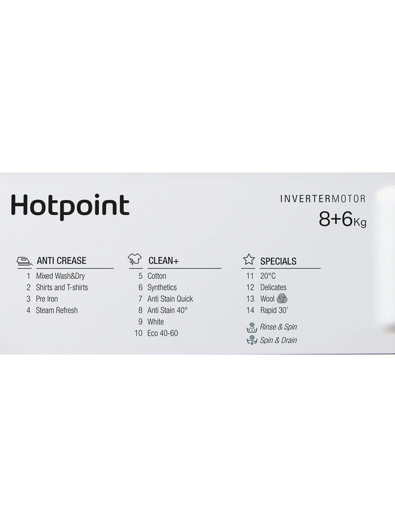 Hotpoint BIWDHG861485 8kg Integrated Washer Dryer - Image 5