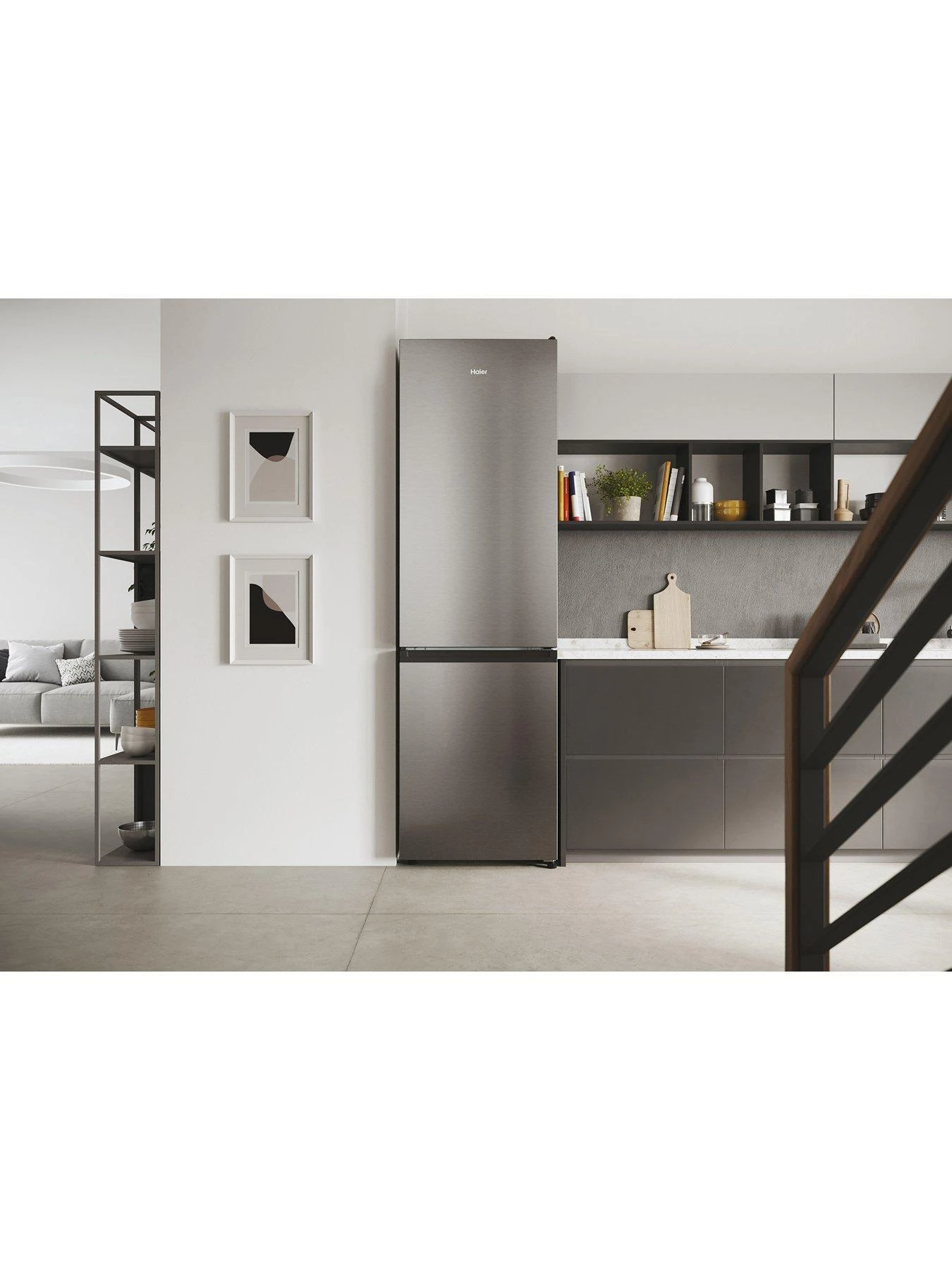 Haier HDW1620DNPK WiFi Connected 60/40 Frost-Free Fridge Freezer, D Rated - Stainless Steel - Image 5