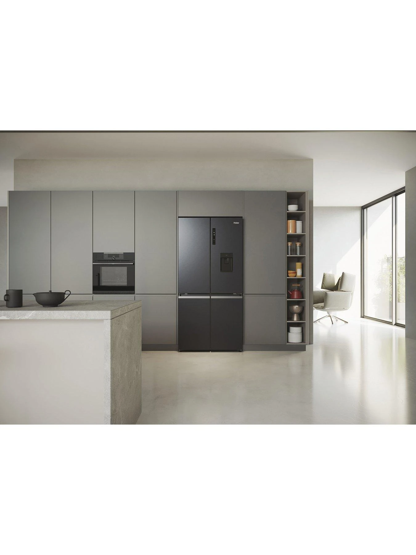Haier Cube 90 HCR5919EHMB Frost-Free American Fridge Freezer With Plumbed Water Dispenser, E Rated - Black - Image 5