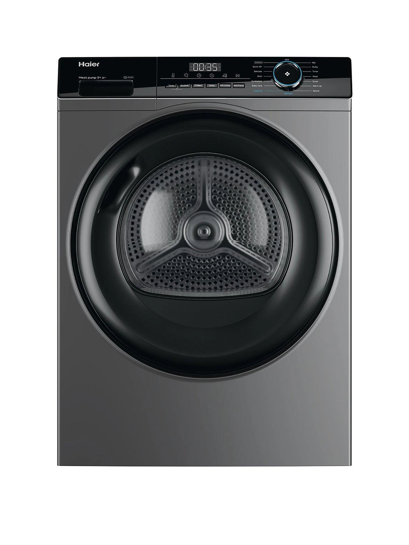 Haier I-Pro Series 3 HD90-A2939S 9kg Load Heat Pump Tumble Dryer, A++ Rated - Graphite
