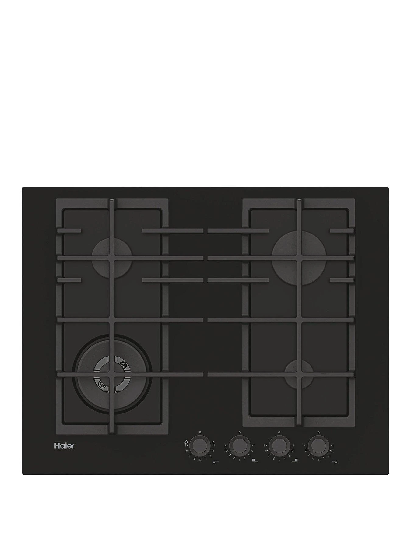 Haier Series 2 HAVG5BF4S2B 60cm Wide Gas Hob, 4 Cooking Zones - Black