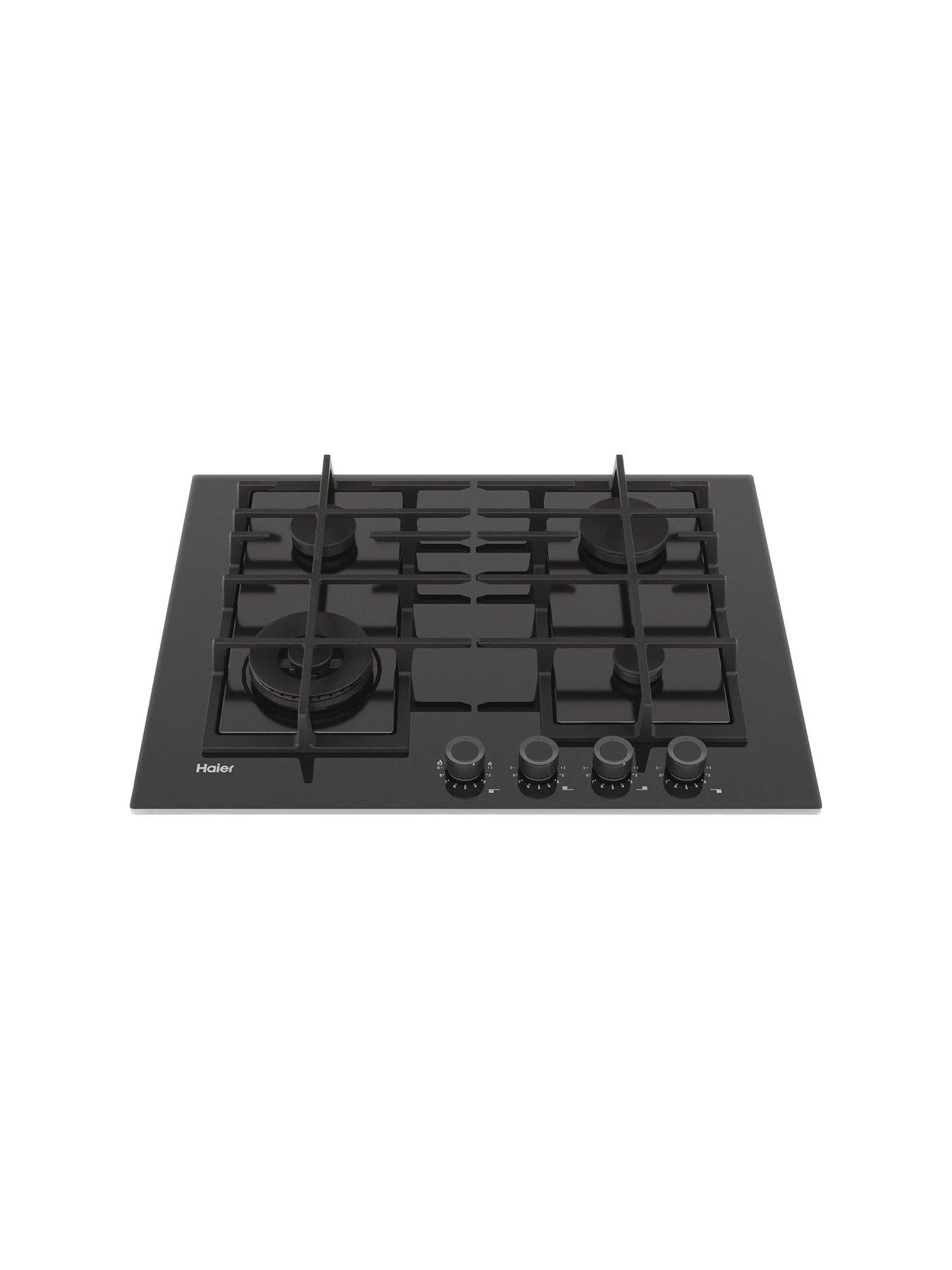 Haier Series 2 HAVG5BF4S2B 60cm Wide Gas Hob, 4 Cooking Zones - Black - Image 2