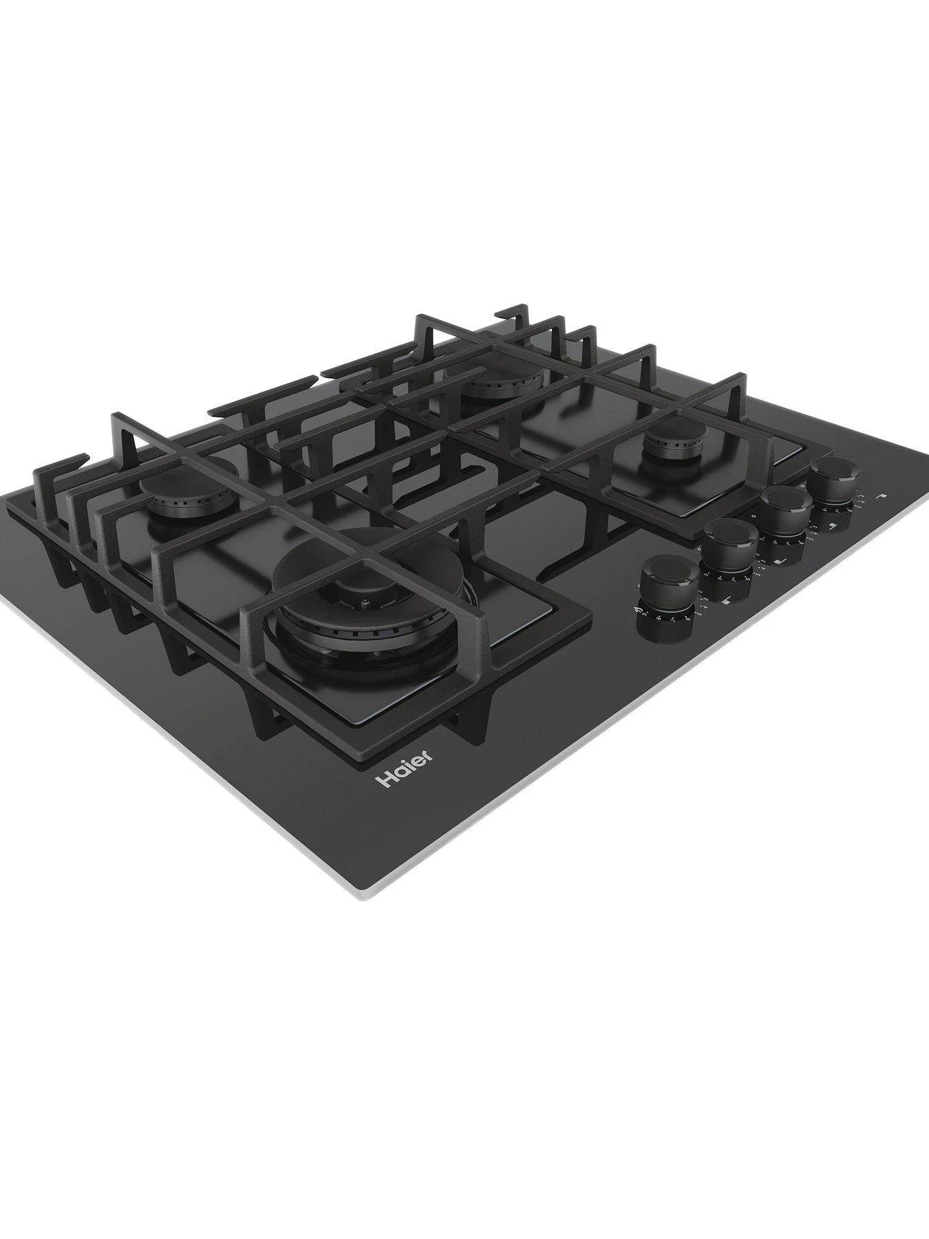 Haier Series 2 HAVG5BF4S2B 60cm Wide Gas Hob, 4 Cooking Zones - Black - Image 4