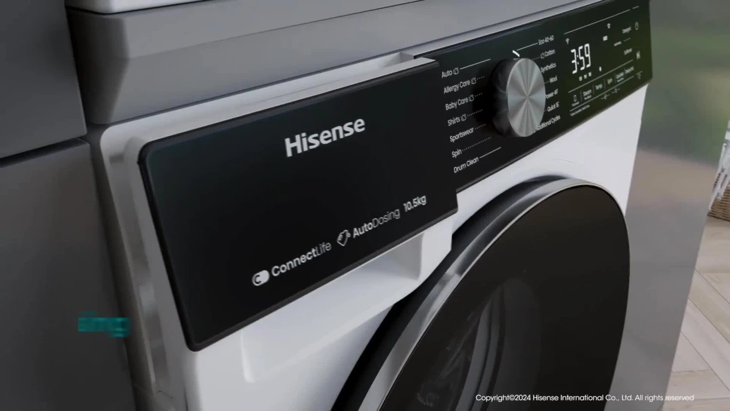 Hisense 5S Series WD5S1045BW 10.5KG 1400rpm Auto Dosing Freestanding Washer Dryer - White - Image 8