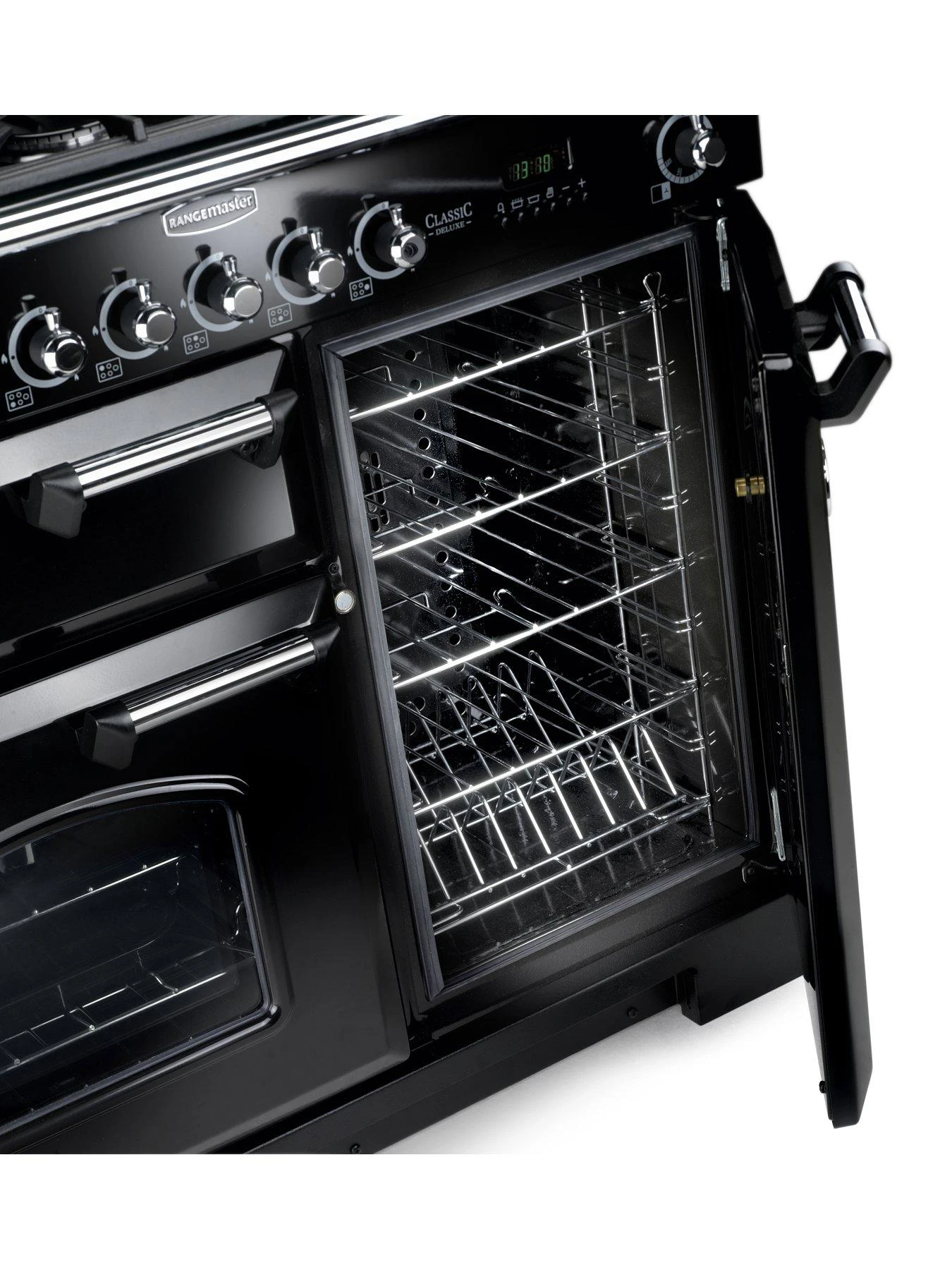 Rangemaster?? Classic CLA110DFFBL/C 110cm Wide Dual Fuel Range Cooker - Black / Chrome - A/A Rated - Image 2