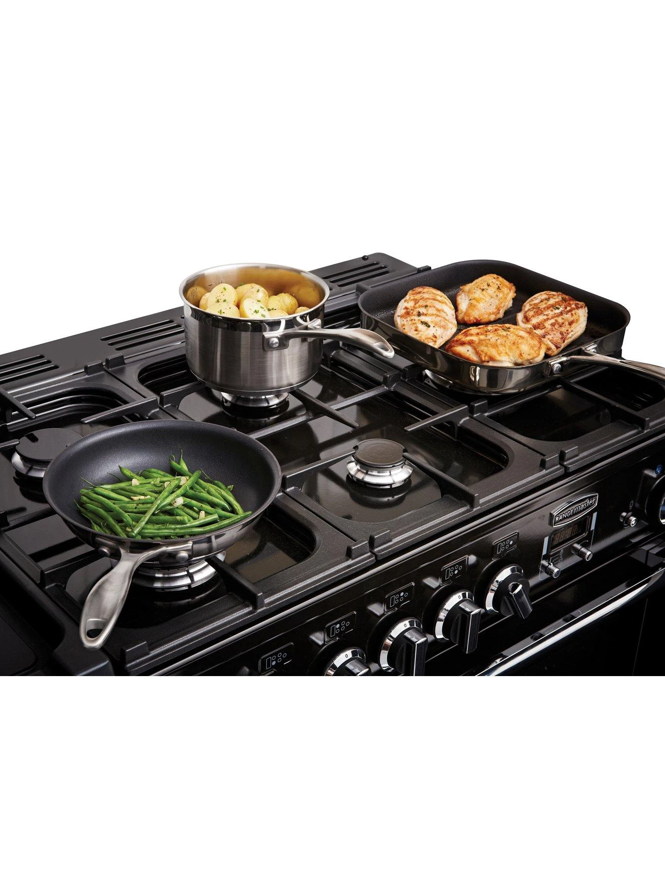 Rangemaster?? Classic CLA110DFFBL/C 110cm Wide Dual Fuel Range Cooker - Black / Chrome - A/A Rated - Image 5