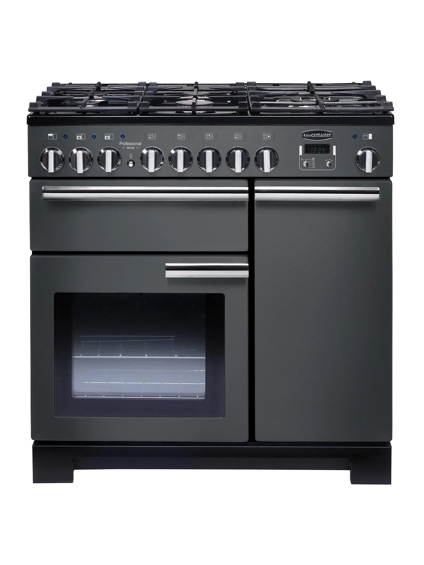 Rangemaster?? Professional Deluxe PDL90DFFSL/C 90cm Wide Dual Fuel Range Cooker - Slate - A/A Rate