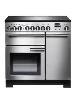 Rangemaster Professional Deluxe PDL90EISS/C 90cm Wide Electric Range Cooker With Induction Hob - Stainless Steel / Chrome - A/A Rated