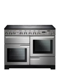 Rangemaster Professional Deluxe PDL110EISS/C 110cm Wide Electric Range Cooker With Induction Hob - Stainless Steel / Chrome - A/A Rated