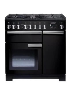Rangemaster Professional Deluxe PDL90DFFGB/C 90cm Wide Dual Fuel Range Cooker - Black - A/A Rated