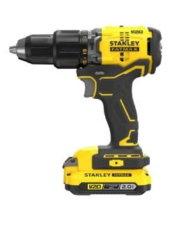Stanley FatMax V20 18V Brushless Combi Hammer Drill In A Kitbox - 2x2.0Ah, 2A Charger