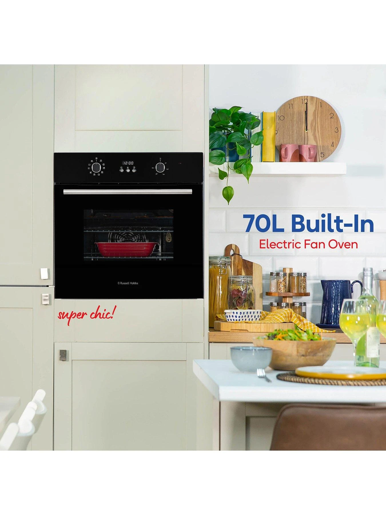 Russell Hobbs RHEO7005B 70L BUILT IN MULTIFUNCTIONAL ELECTRIC FAN OVEN Black - Image 3