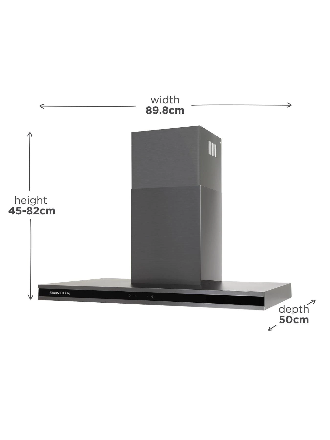 Russell Hobbs MIDNIGHT RHGCH903DS 90CM T-SHAPED CHIMNEY COOKER HOOD Dark Steel - Image 3