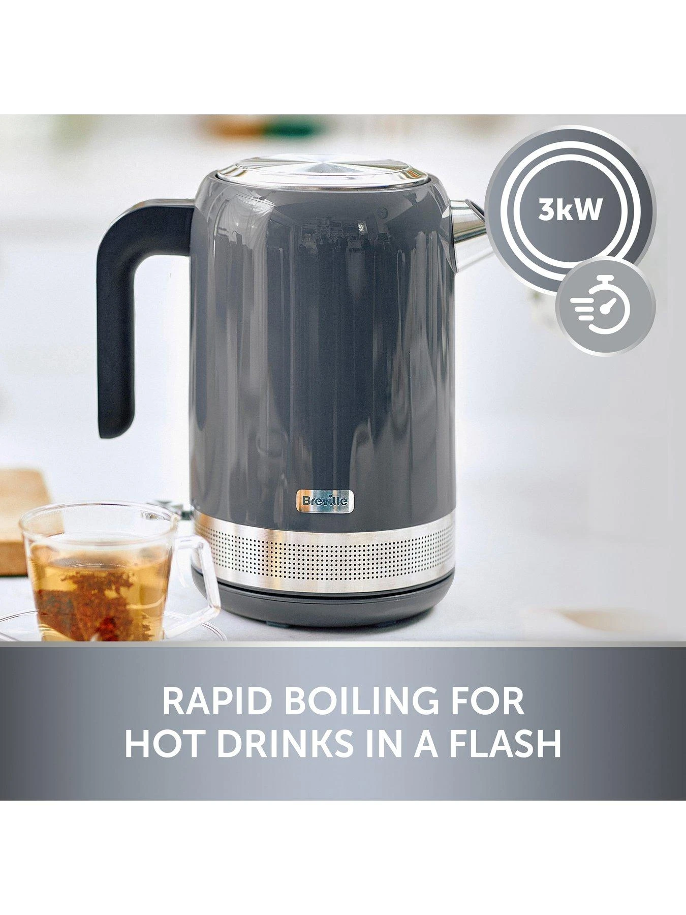 Breville High Gloss Kettle Grey - Image 2