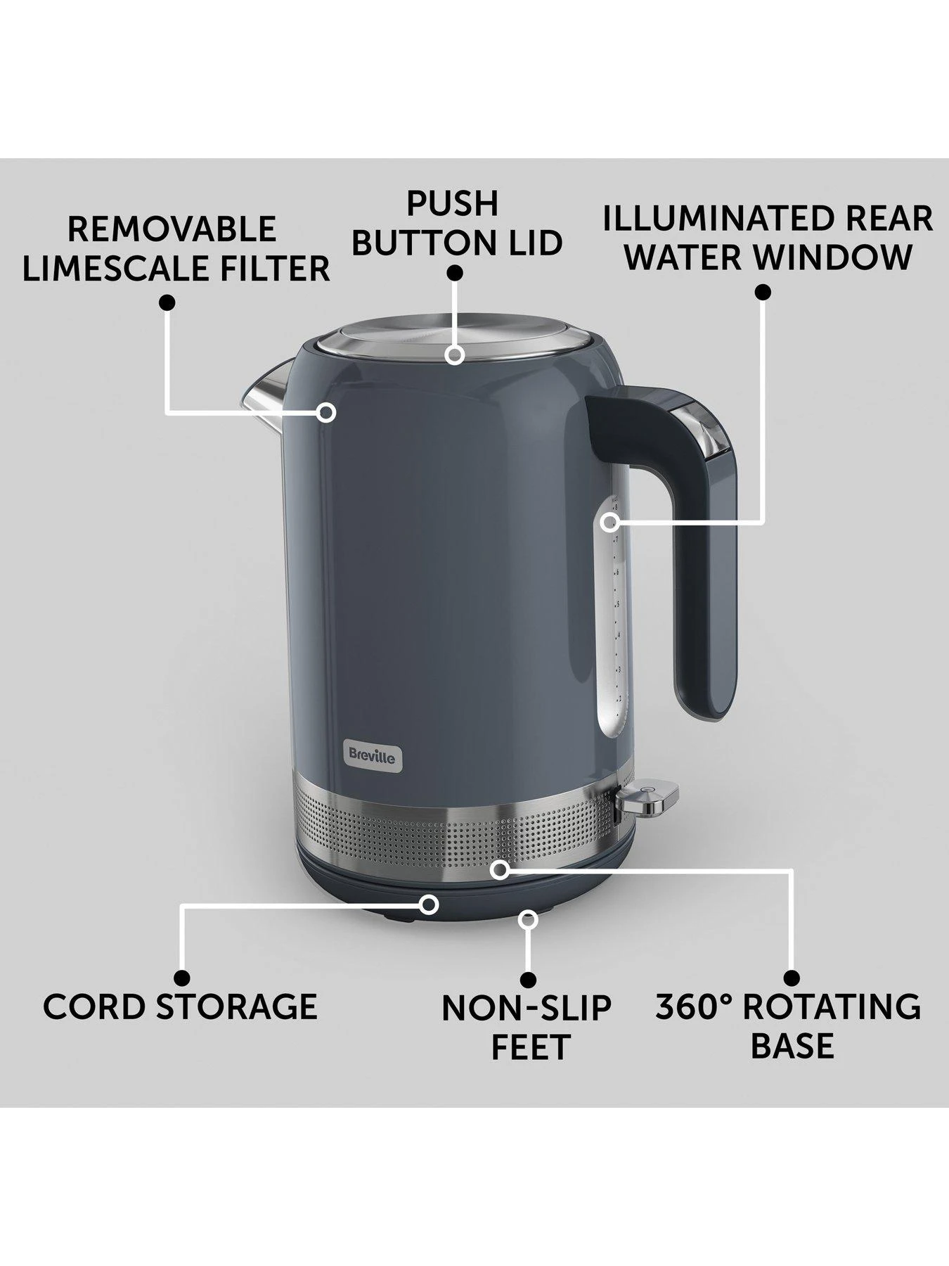 Breville High Gloss Kettle Grey - Image 5