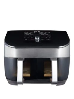 Instant Vortex Plus Dual Air Fryer With ClearCook, Stainless Steel 7.6L- Air Fry, Bake, Roast, Grill, Dehydrate & Reheat