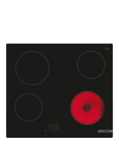 Bosch PKE61RAA8B 60cm Intergrated Ceramic Hob, Touch Control, 4 Zones - Black